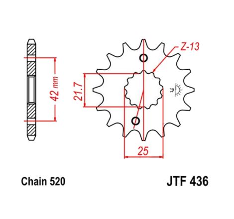 Service Moto Pieces|Transmission - Couronne Aluminium - JTR-1303 - 520/44 dents|Chaine 520|39,90 €