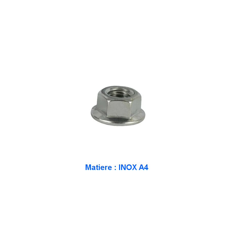 Ecrou - Hexa - a Collerette - Inox A4 - M12 x1.50 - (x1) - pas fin