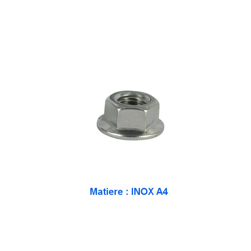 03047-100-100Ecrou - Hexa - a Collerette - Inox A4 - M10 x1.00 - (x