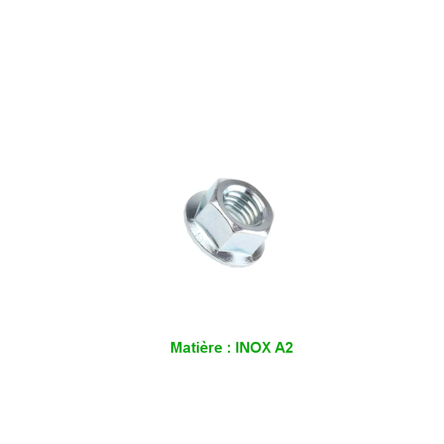 Ecrou - Hexa - a Collerette - Inox A2 - M4 x0.70 - (x1) - DIN6923