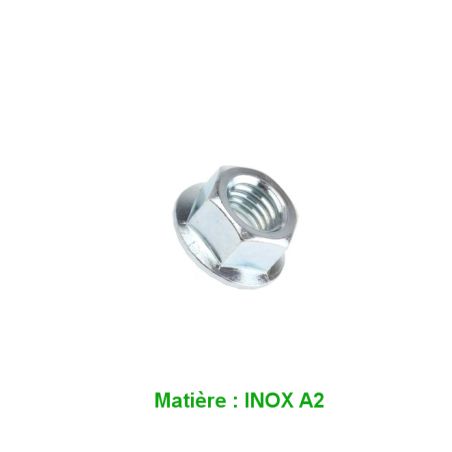 Ecrou - Hexa - a Collerette - Inox A2 - M4 x0.70 - (x1) - DIN6923