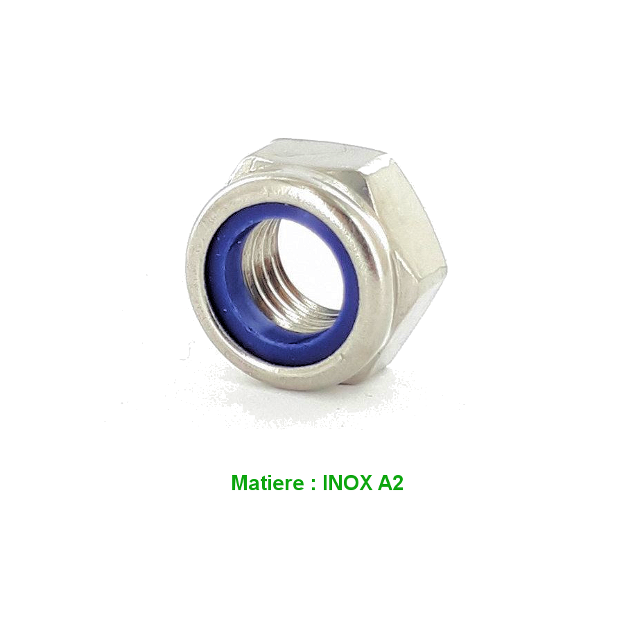 Service Moto Pieces|Ecrou - Hexa - Freiné - Inox A2 - M5 x0.80 - (x10)|Ecrou Freiné - Nylstop|2,50 €