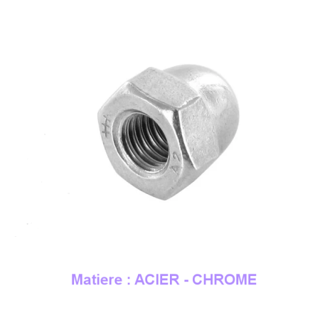 Ecrou - Hexa - borgne - M4 x0.70 - Chrome - (x1)