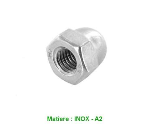 Ecrou - Hexa - borgne - Inox A2 - M10 x1.00 - (x1) - DIN1587 - 