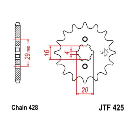 Service Moto Pieces|Transmission - Couronne - JTR-1842 - 54 dents|Chaine 428|32,90 €