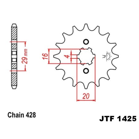 Transmission - Pignon - JTF 1425 - 13 dents - 