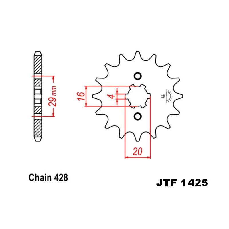 Service Moto Pieces|Transmission - Pignon - JTF 1425 - 14 dents - |Chaine 428|8,50 €