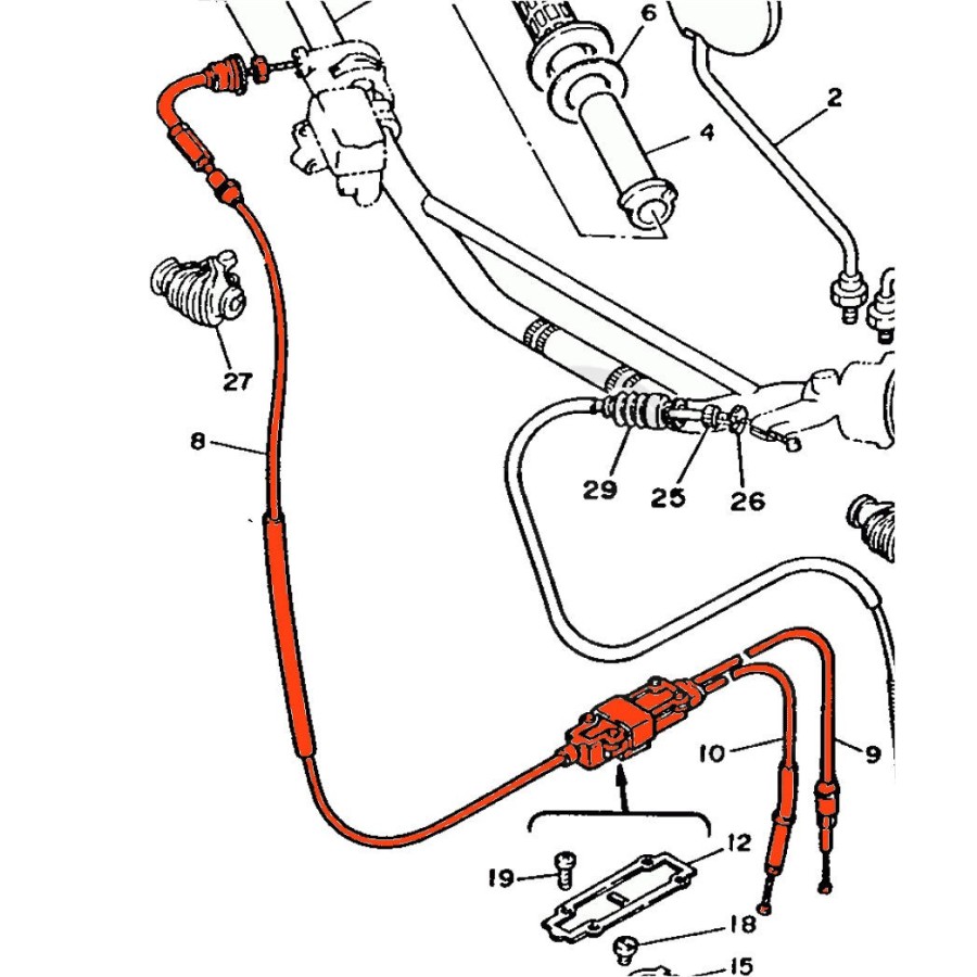 Service Moto Pieces|Cable - Accélérateur - (Noir) - Tirage A - CB 125 B6 - CB125 K5 - CB175K - CB200B - CB200T|Cable Accelerateur - tirage|49,90 €