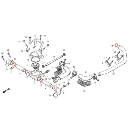 Pompe a eau - Joint torique - (X1) -  ø 21.90 x2.30mm