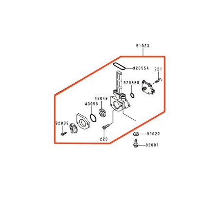 Reservoir - Robinet d'essence - VN800 - GPZ1100 - 51023-1219 - 51023-1260