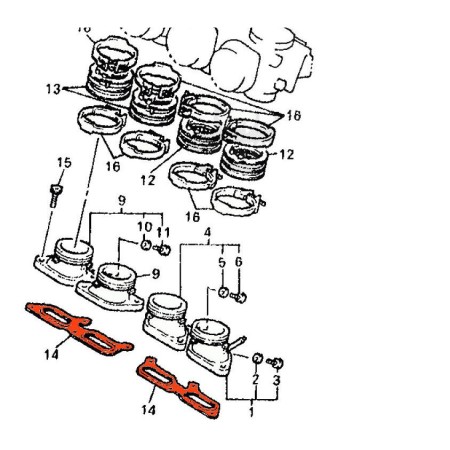 Pipe admission - joint coté moteur - (x1) - 4FM13-55601