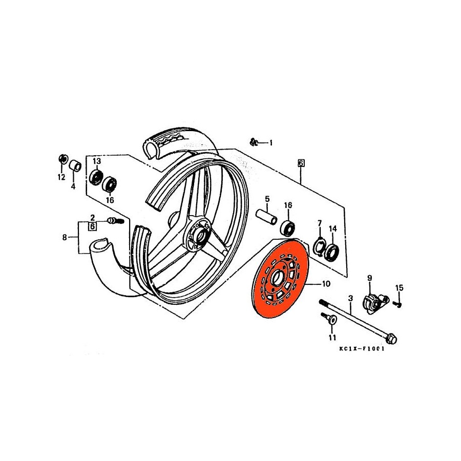 Service Moto Pieces|Frein - Disque - Vis de serrage - M6 x1 x16mm - Titan|Disque de frein|62,50 €