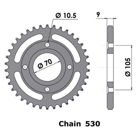 Transmission - Couronne - FE-5750 - 530-38 dents