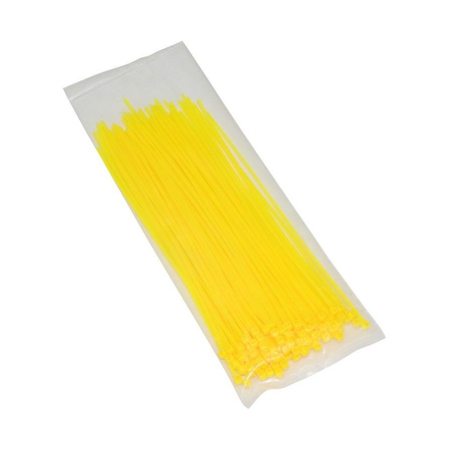 Serre Cable - Rilsan - Serflex - collier de serrage - Jaune Fluo - 2.5x200mm (x100)