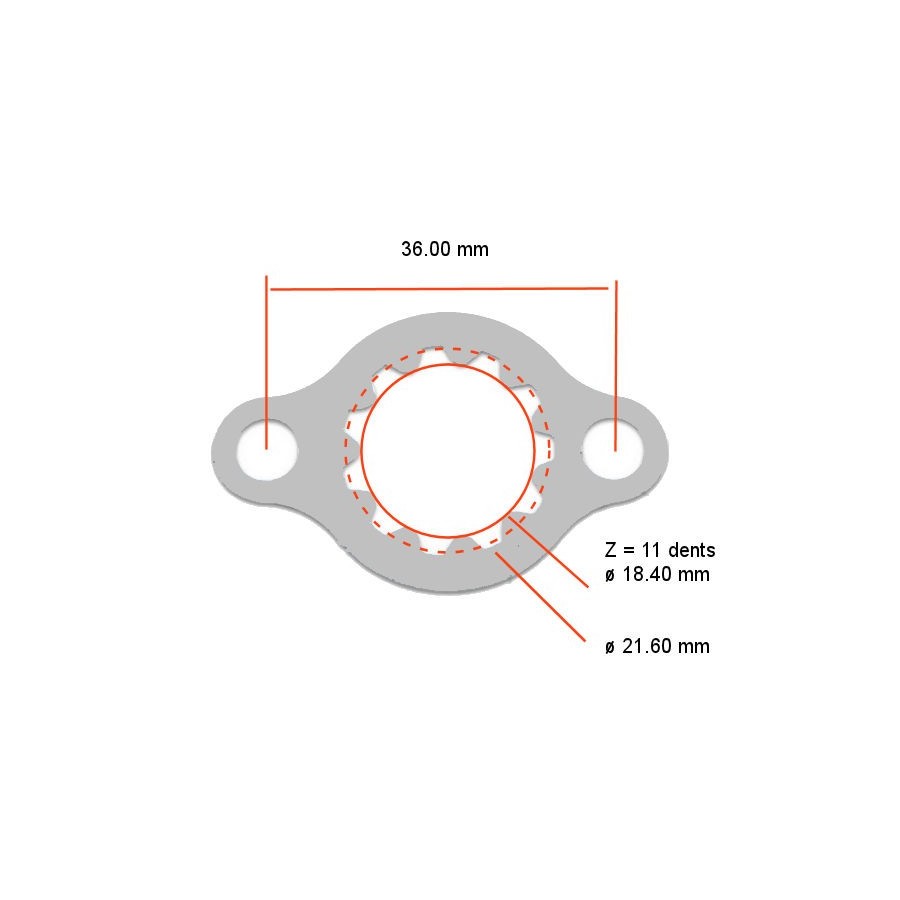 Service Moto Pieces|Echappement - Joint de collecteur - Aluminium - 34x42x5 mm - 14181-46E00|Joint collecteur|1,80 €