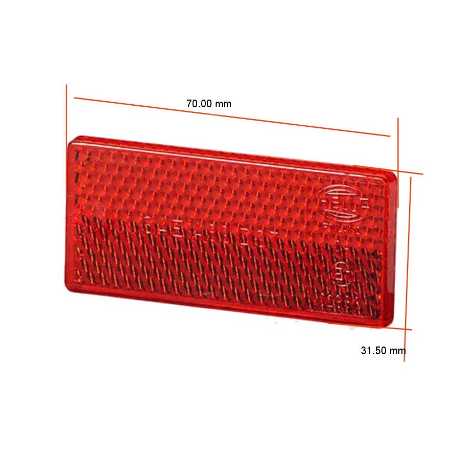 Service Moto Pieces|Reflecteur - Catadioptre rouge - 70x31 mm - reflecteur rouge à coller|Catadioptre|3,90 €