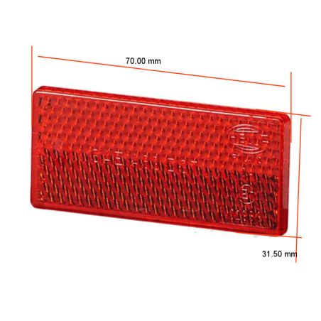 Service Moto Pieces|Reflecteur - Catadioptre rouge - 70x31 mm - reflecteur rouge à coller|Catadioptre|3,90 €