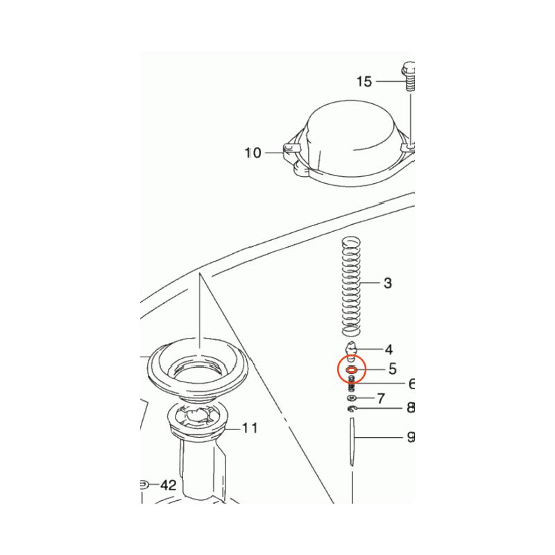 Service Moto Pieces|Carburateur - joint d'aiguille - ø 4.90 x1.90 mm|Kit Suzuki|3,40 €
