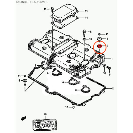 Service Moto Pieces|Moteur - Joint de Vis couvre culasse (x8) - Couvercle cache culbuteur : Suzuki, 09161-11006 / 09161-11008|Couvercle culasse - cache culbuteur|21,30 €