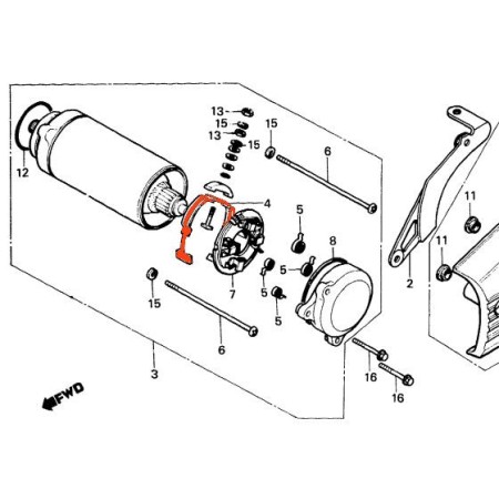 Service Moto Pieces|Demarreur - Jeu de cosse de balai - CBX400 - VFr400|Demarreur|22,05 €