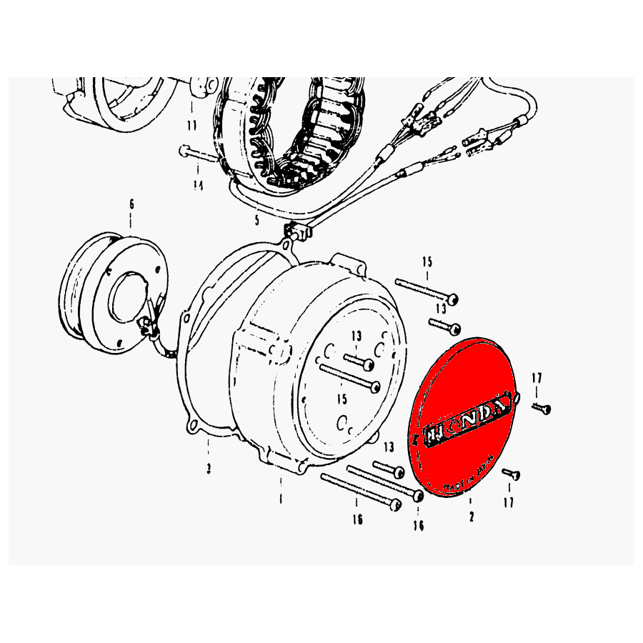 Carter alternateur - Couvercle - CB350F - CB400F Carter alternateur - Couvercle - CB350F - CB400F