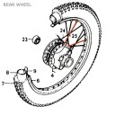 Roue Arriere - Rayon Gauche - (x1) - XL125K 