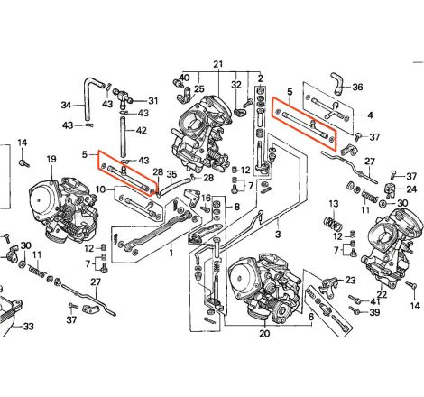 Carburateur - Raccord en T - (x1) - VFR750 - (RC24 - RC36 - RC30 ) - 16027-ML7-004