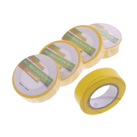 Service Moto Pieces|Ruban vinyl electrique - isolant - Jaune - 15mm x 10m - (5 rouleaux)|Isolant Electrique|6,80 €