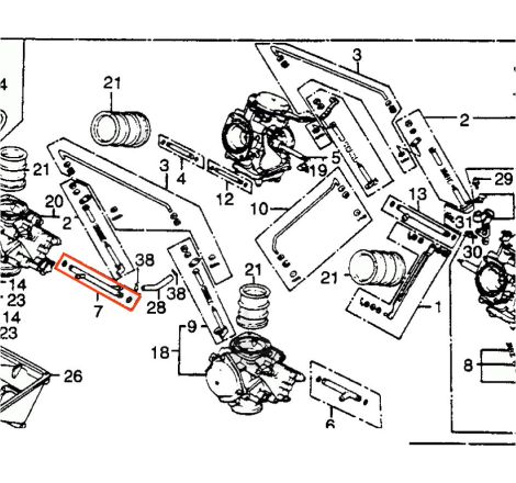 Carburateur - Té de liaison - (x1) - VF750C - VF750S - VF750F - 