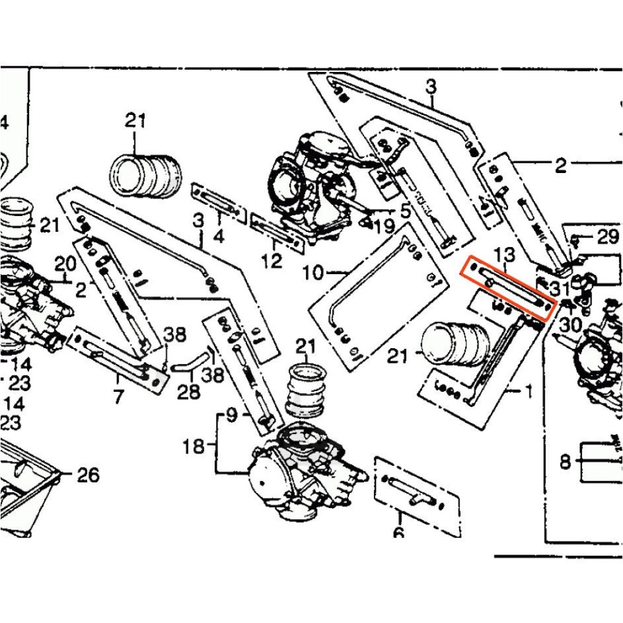 Carburateur - Té de liaison - (x1) - VF750 C/S/F - VF1000F - VF1100C