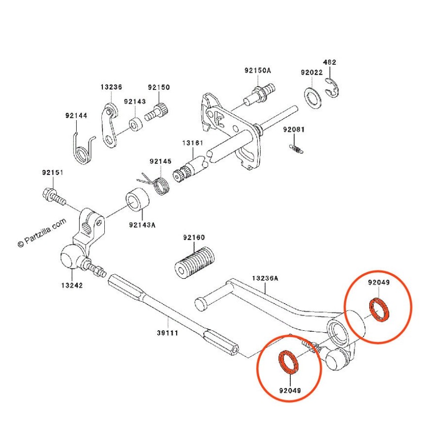 Moteur - Joint de selecteur de vitesse (x1) - 92049-1492 - (17x24x2.80)