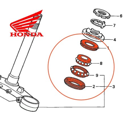 Fourche - kit de Roulement de colonne de direction -