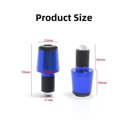Guidon - Embout - Bleu - ø 17-22 mm 