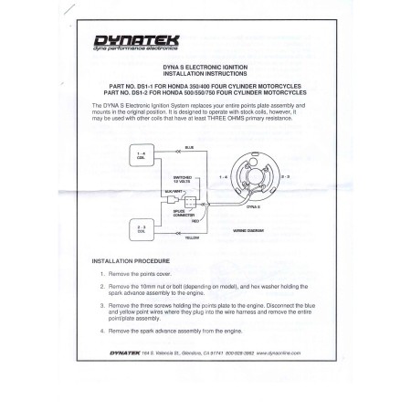 Allumage - electronique - Dynatek - DS1-2 - CB500 - CB550 - CB750 - (4Cyl.)