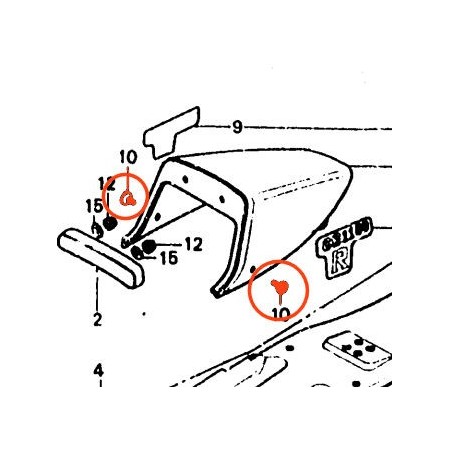 Service Moto Pieces|Carenage - Vis de maintien de selle - (x1)  - CB1100R|Produit -999 - Plus disponible|6,80 €