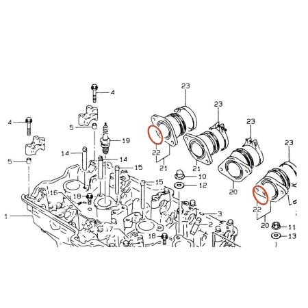 Service Moto Pieces|Joint Torique- ø 39.70 x2.40 mm - (Pipe admission - ... ) - 09280-40003 - 09280-40010|Joint Torique|3,90 €