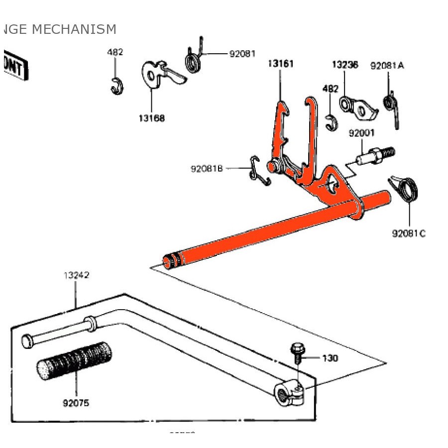 Axe de selecteur - 13161-1023 - KZ1100