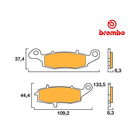 Frein - Jeu de Plaquettes - Droite - BREMBO - Race - 07KA18SA