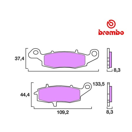 Service Moto Pieces|Frein - Jeu de Plaquettes - Droite - BREMBO - Race|Plaquette|69,90 €