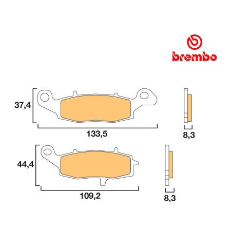 Frein - Jeu de Plaquettes - Gauche - BREMBO - Race - 07KA19SA
