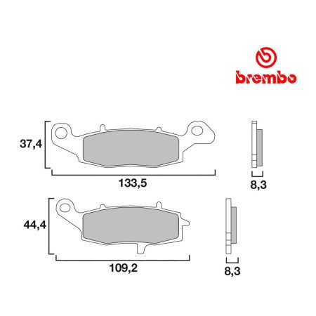 Frein - Jeu de Plaquettes - Gauche - BREMBO - 07KA19LA