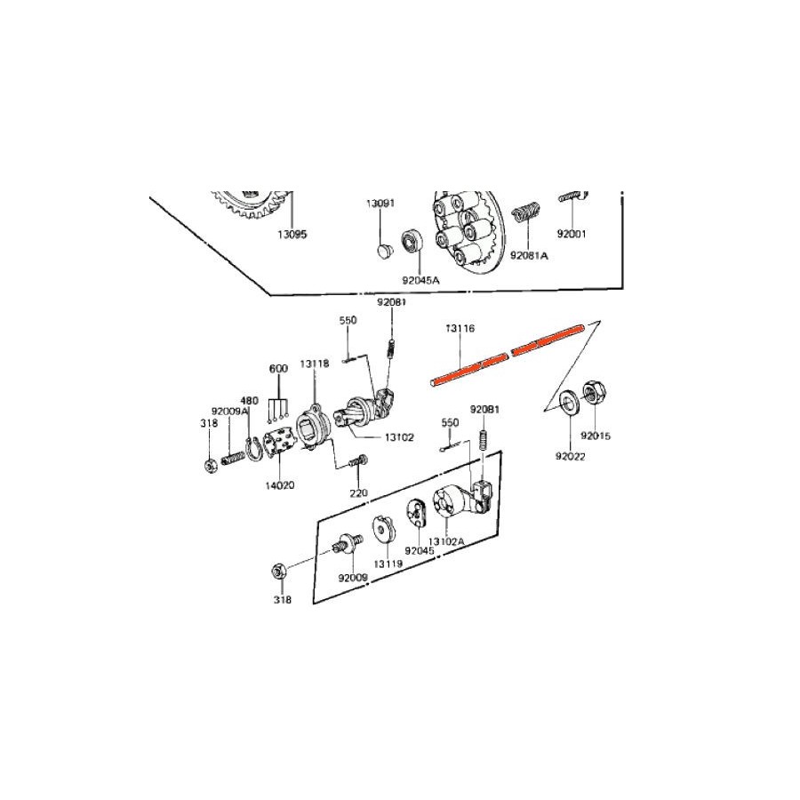 Service Moto Pieces|Embrayage - Axe de de renvoi - 13116-1033 - KZ1100|Joint - Carter|53,60 €