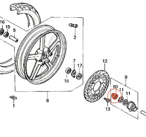 Service Moto Pieces|Roue Avant - Vis de tenue de disque de frein - M8 x104mm|Roue - Avant|2,80 €