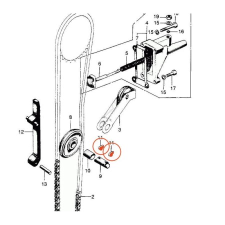 Service Moto Pieces|Distribution - amortisseur - (x1) - Tendeur de chaîne  - CB250 / 350|Distribution|19,10 €