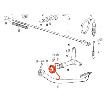 Service Moto Pieces|Frein - ressort de rappel de Pedale de frein arriere - CB350 F|Produit -999 - Plus disponible|15,60 €