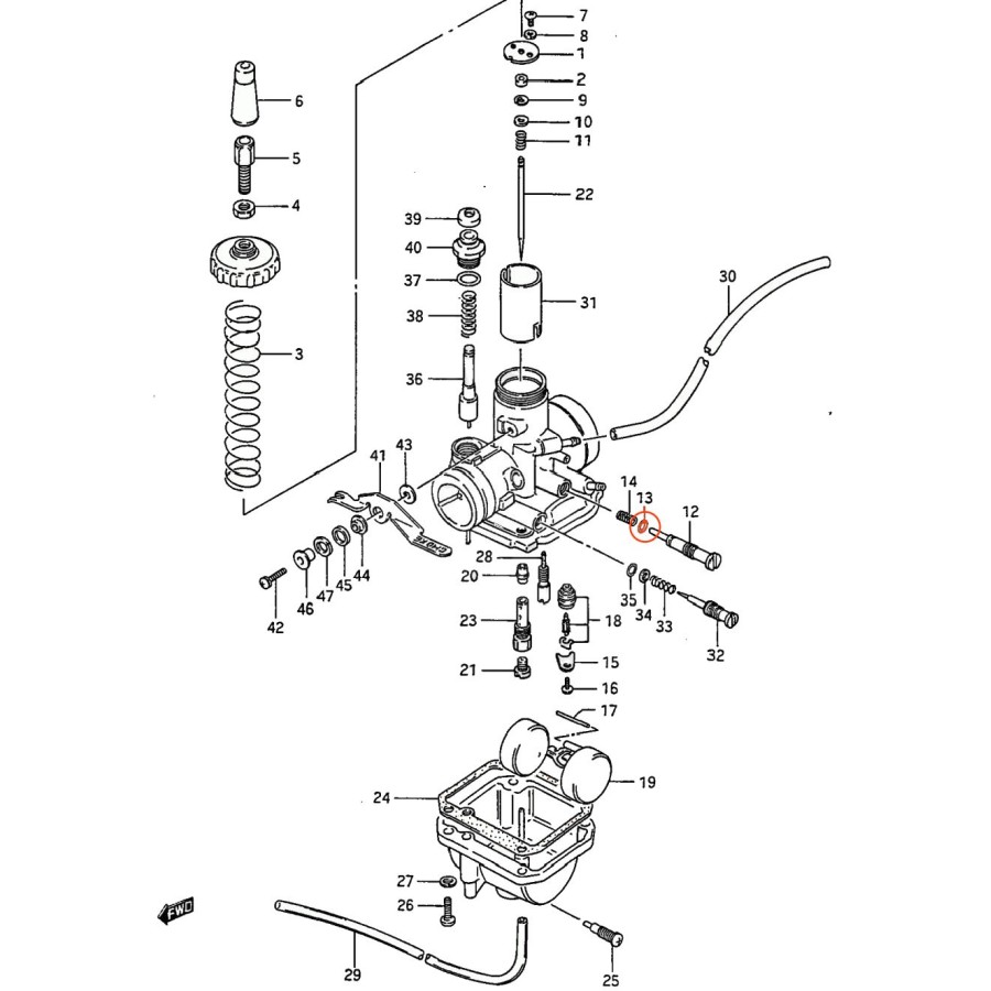 Service Moto Pieces|Carburateur - joint de cuve - 5EB-14984-00 - YZF-R6 (1999-2002)|Joint de cuve|8,90 €