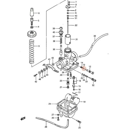 Carburateur - Joint Vis d'air - 13295-33010