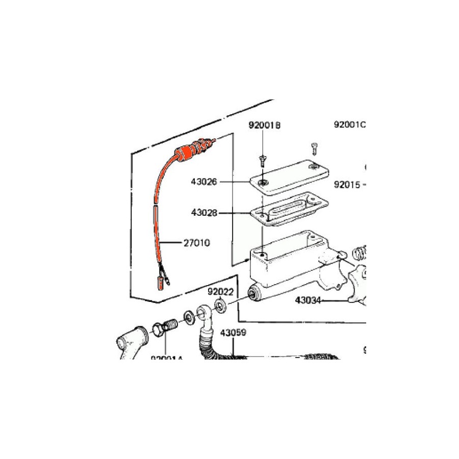 Service Moto Pieces|Retroviseur - Support - |1989 - CB 125 TDj|46,00 €