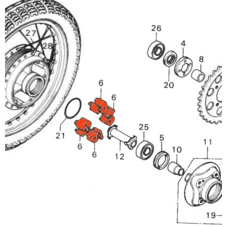 Service Moto Pieces|Transmission - Couronne - Silent bloc - amortisseur de couple - (x4) - CB750 Four|amortisseur de couple|35,90 €