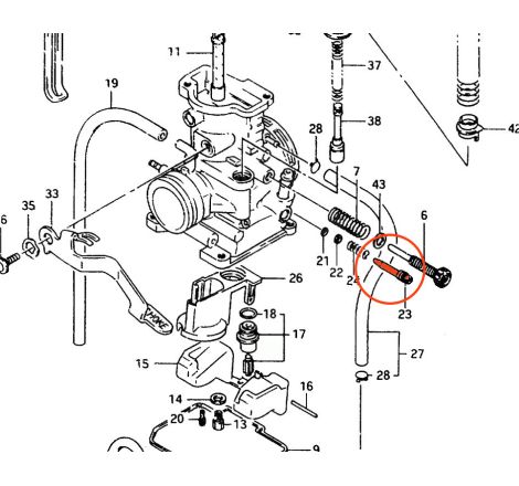 Carburateur - Vis de reglage - TS125 / TS200 -  13267-03D00